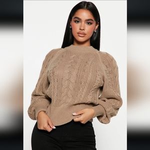 Melissa cable knit cropped sweater